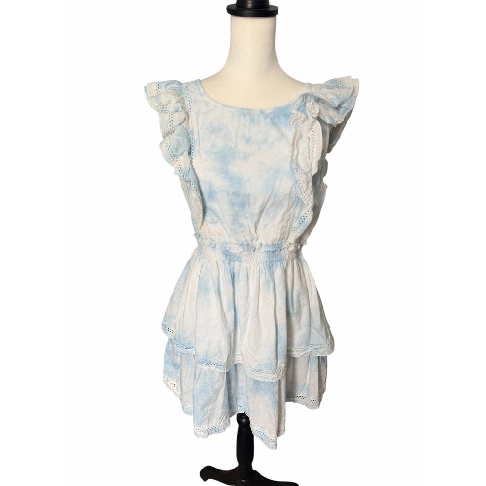 BB Dakota Steve Madden Blue White Tie Dye Sleeveless Dress | Large